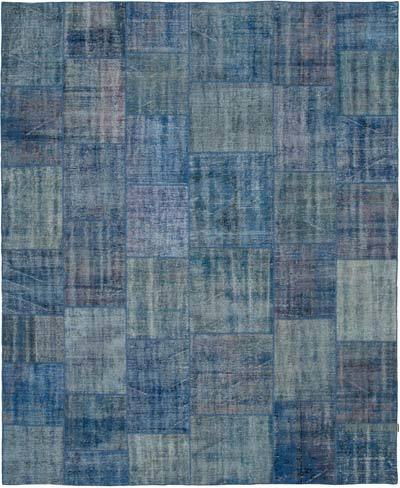 Mavi Boyalı Patchwork Halı - 244 cm x 298 cm