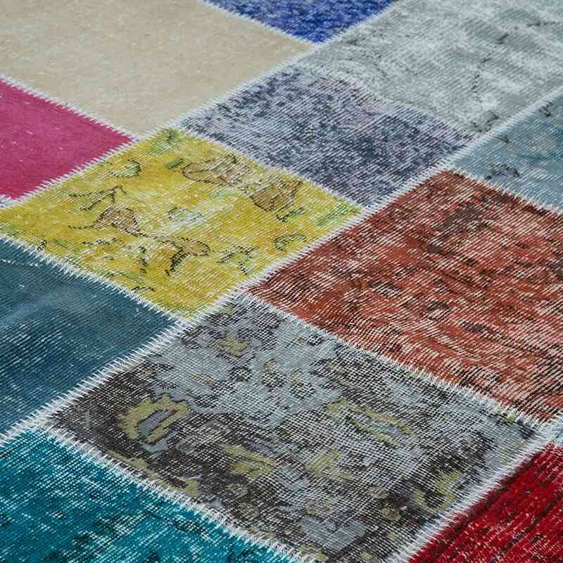 Multicolor Alfombra De Retazos Turca Sobre-teñida - 249 cm x 296 cm - K0049887