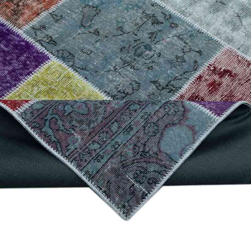 Multicolor Alfombra De Retazos Turca Sobre-teñida - 249 cm x 296 cm - K0049887