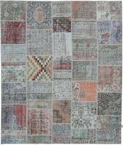 Patchwork Hand-Knotted Turkish Rug - 8' 3" x 9' 9" (99 in. x 117 in.)