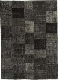 Siyah Boyalı Patchwork Halı - 250 cm x 352 cm