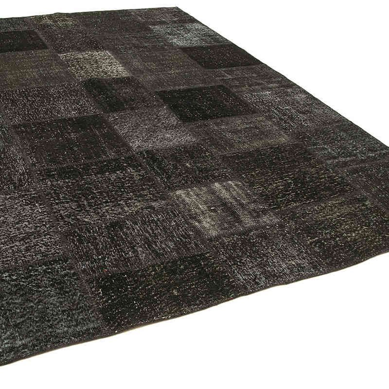 Siyah Boyalı Patchwork Halı - 250 cm x 352 cm - K0049914