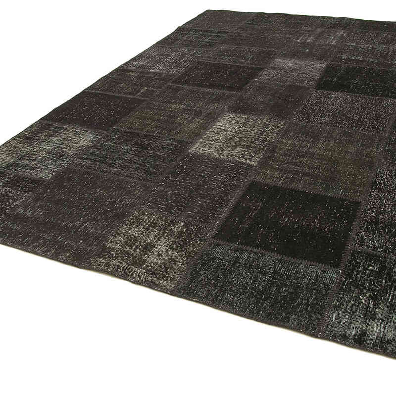 Siyah Boyalı Patchwork Halı - 250 cm x 352 cm - K0049914