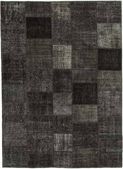 Siyah Boyalı Patchwork Halı - 250 cm x 352 cm