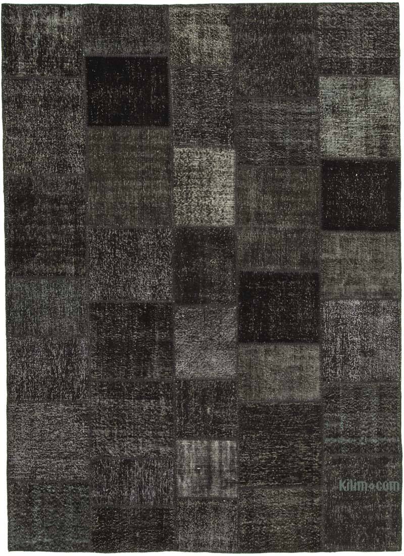 Siyah Boyalı Patchwork Halı - 250 cm x 352 cm - K0049914