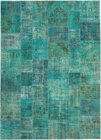 Patchwork Hand-Knotted Turkish Rug - 8' 3" x 11' 6" (99" x 138")