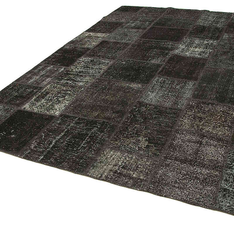 Siyah Boyalı Patchwork Halı - 250 cm x 354 cm - K0049943