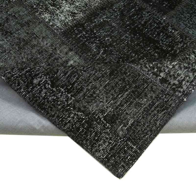 Siyah Boyalı Patchwork Halı - 250 cm x 354 cm - K0049943