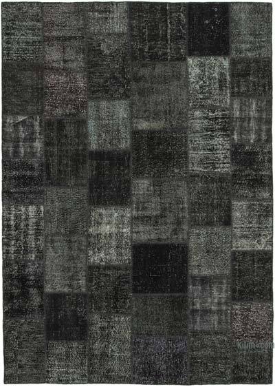 Siyah Boyalı Patchwork Halı - 250 cm x 354 cm