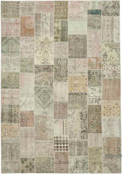 Patchwork Hand-Knotted Turkish Rug - 7' 11" x 11' 6" (95 in. x 138 in.)