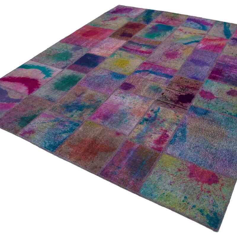 Çok Renkli Boyalı Patchwork Halı - 244 cm x 302 cm - K0049961