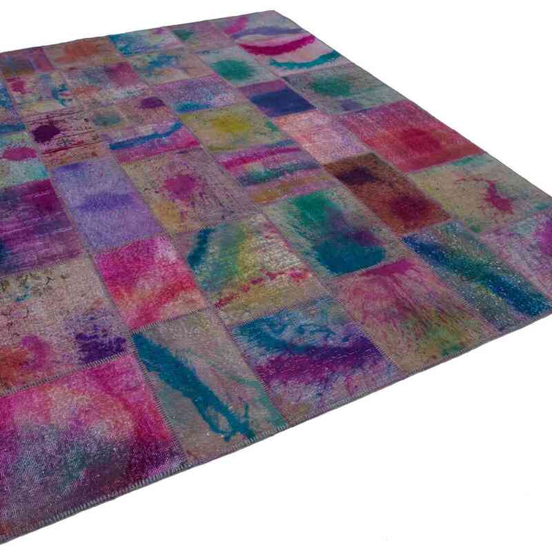 Çok Renkli Boyalı Patchwork Halı - 244 cm x 302 cm - K0049961
