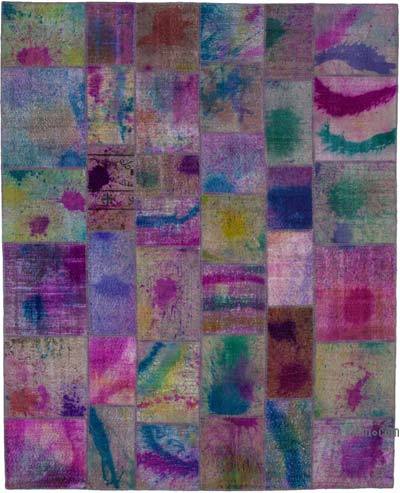 Çok Renkli Boyalı Patchwork Halı - 244 cm x 302 cm