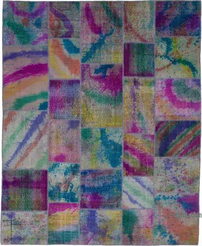 Çok Renkli Boyalı Patchwork Halı - 251 cm x 308 cm