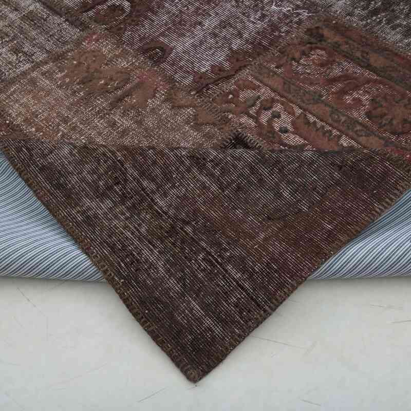 Kahverengi Boyalı Patchwork Halı - 244 cm x 307 cm - K0049966