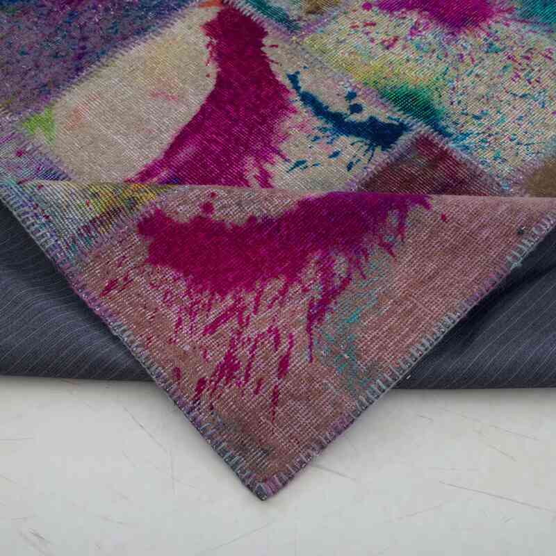 Multicolor Patchwork Hand-Knotted Turkish Rug - 7' 10" x 10' 1" (94" x 121") - K0049974