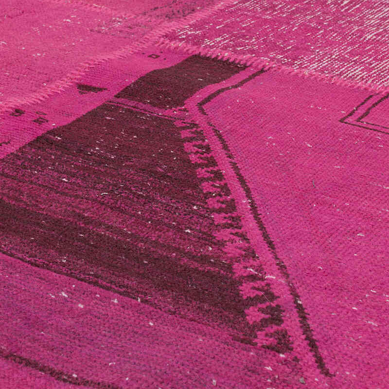 Pembe Boyalı Patchwork Halı - 250 cm x 302 cm - K0049977