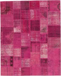 Patchwork Hand-Knotted Turkish Rug - 7' 11" x 9' 10" (95" x 118")