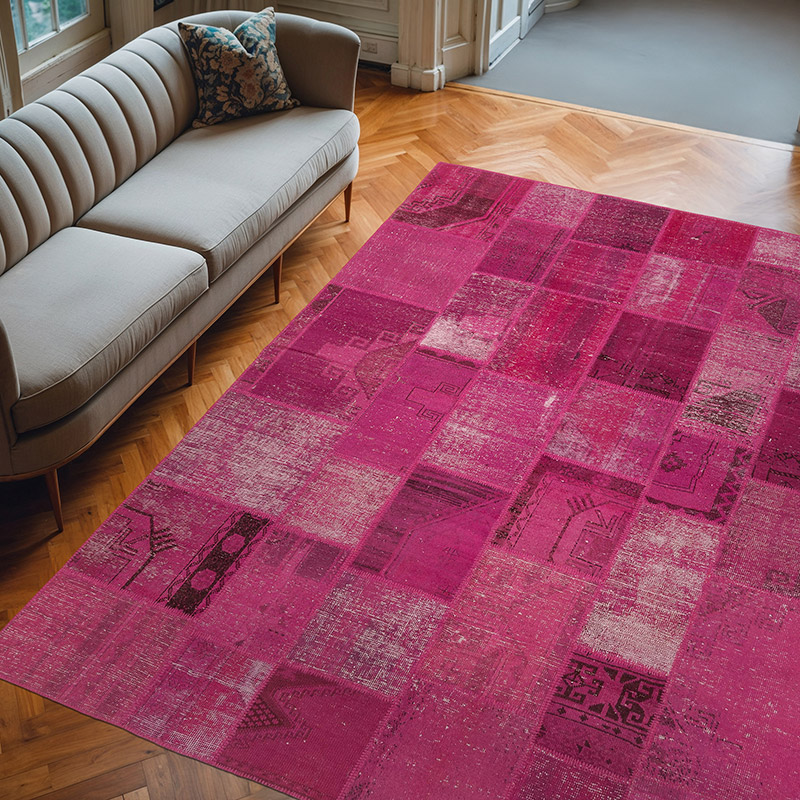 Alfombra De Retazos Turca Sobre-teñida - 242 cm x 300 cm - K0049979