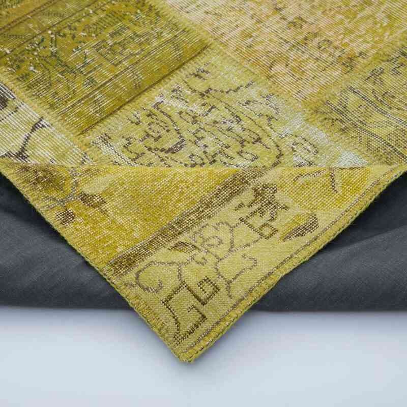 Sarı Boyalı Patchwork Halı - 260 cm x 305 cm - K0049982