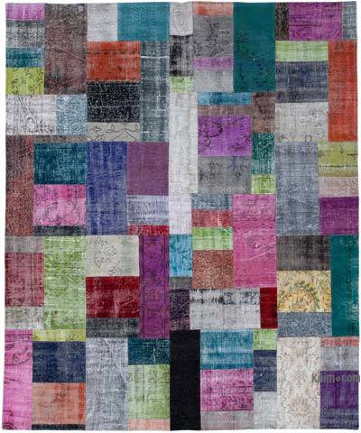 Multicolor Patchwork Hand-Knotted Turkish Rug - 8' 2" x 10'  (98 in. x 120 in.)
