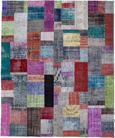 Çok Renkli Boyalı Patchwork Halı - 253 cm x 305 cm