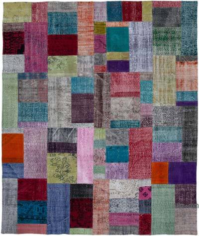 Çok Renkli Boyalı Patchwork Halı - 250 cm x 300 cm