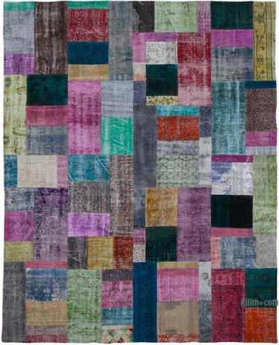 Çok Renkli Boyalı Patchwork Halı - 244 cm x 304 cm