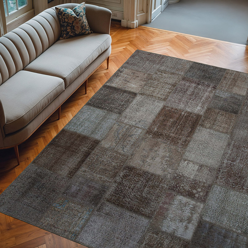 Alfombra De Retazos Turca Sobre-teñida - 238 cm x 304 cm - K0050004