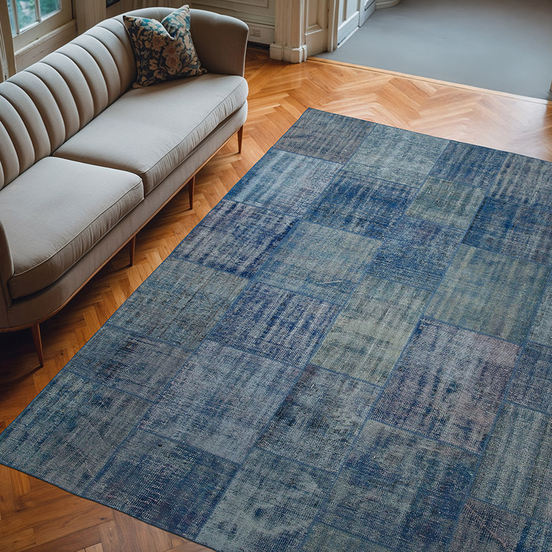 Alfombra De Retazos Turca Sobre-teñida - 245 cm x 295 cm - K0050007