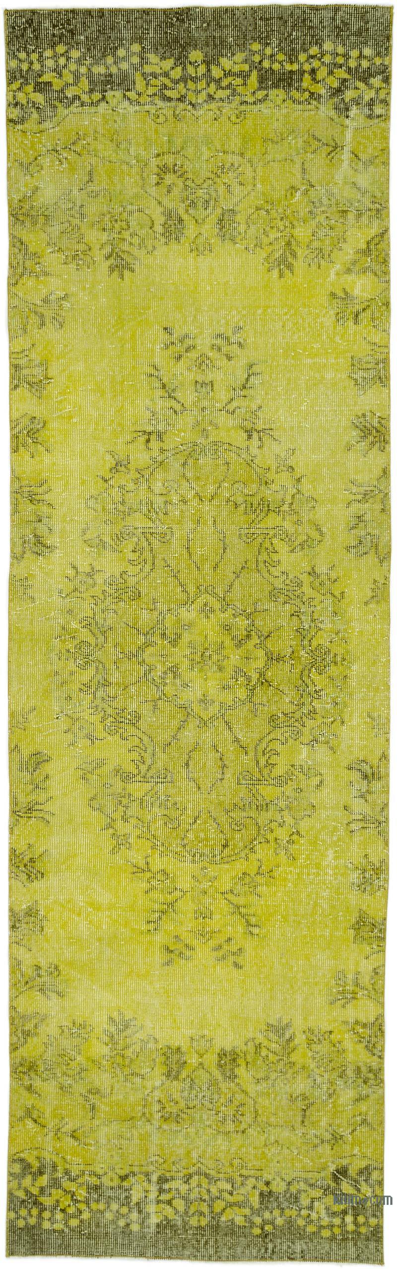 Over-dyed Turkish Vintage Runner Rug - 2' 11" x 9' 9" (35 in. x 117 in.) - K0050078
