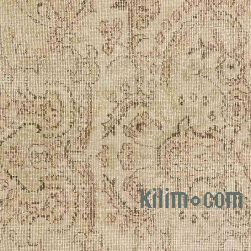 Bej Boyalı El Dokuma Vintage Halı Yolluk - 83 cm x 290 cm - K0050082