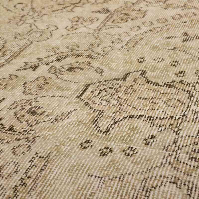 Bej Boyalı El Dokuma Vintage Halı Yolluk - 83 cm x 290 cm - K0050082