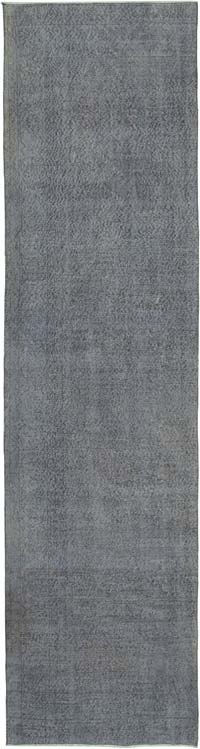 Over-dyed Turkish Vintage Runner Rug - 3' 3" x 12'  (39" x 144")