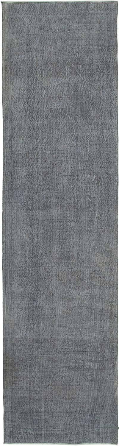 Grey Over-dyed Turkish Vintage Runner Rug - 3' 3" x 12'  (39 in. x 144 in.)