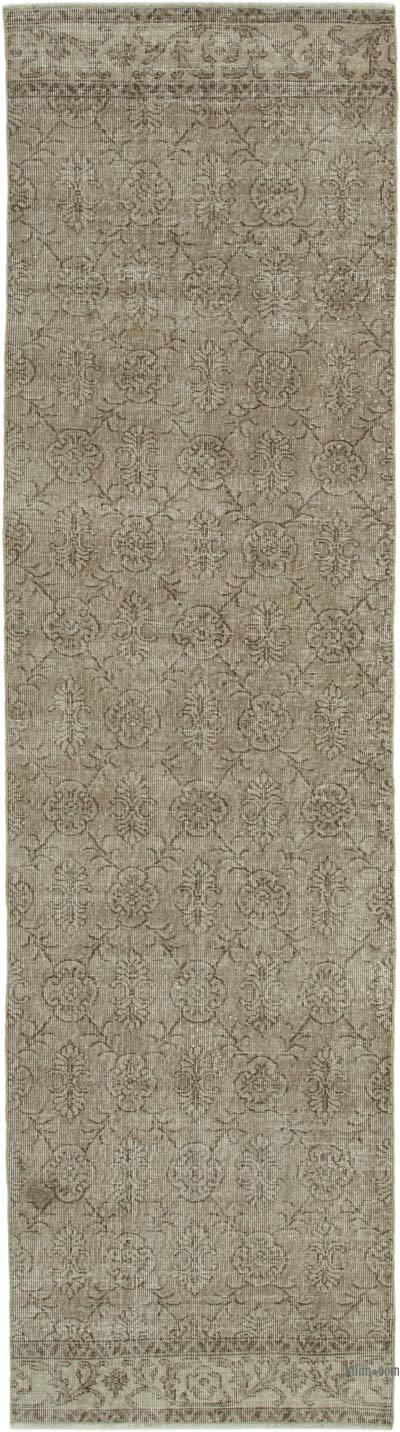Qushak Runner Vintage Runner Hand Carpet Runner rug Pastel rug Turkish runner rug Brown Runner rug 101 x 59 cm 3 ft 3 in  x 1 ft 9 in