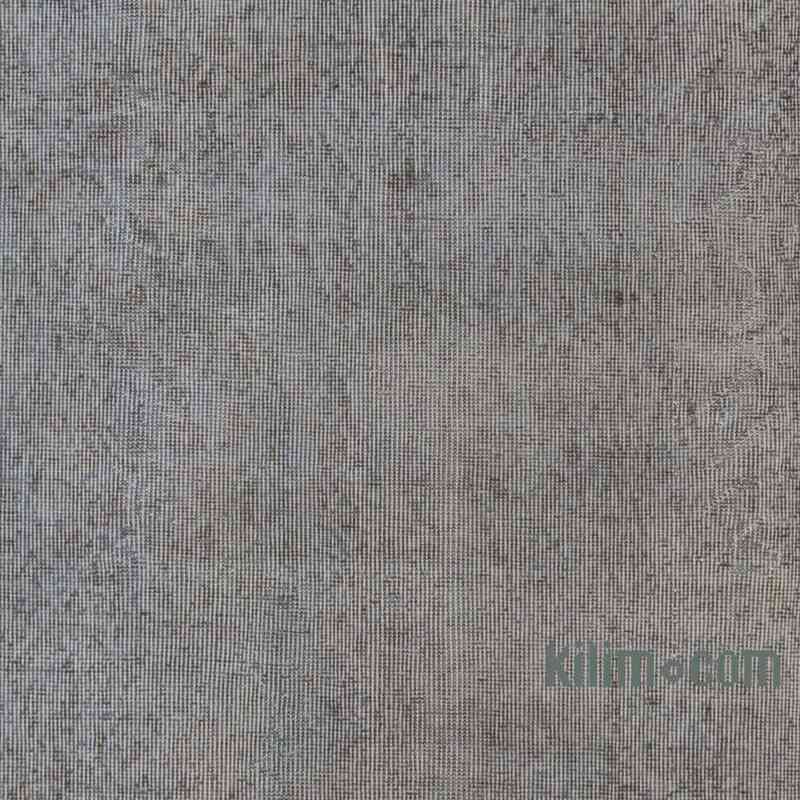 Gri Boyalı El Dokuma Vintage Halı Yolluk - 90 cm x 364 cm - K0050133