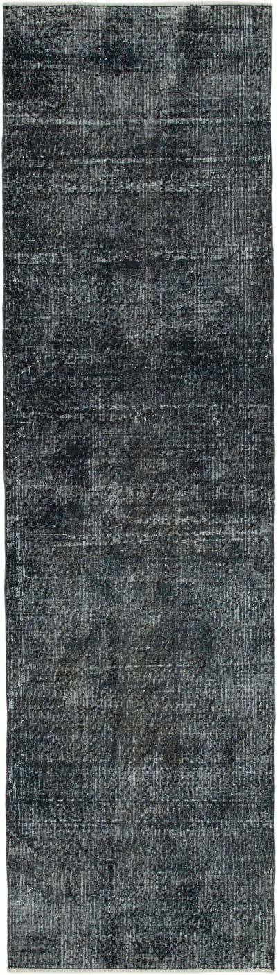 Gri Boyalı El Dokuma Vintage Halı Yolluk - 80 cm x 287 cm
