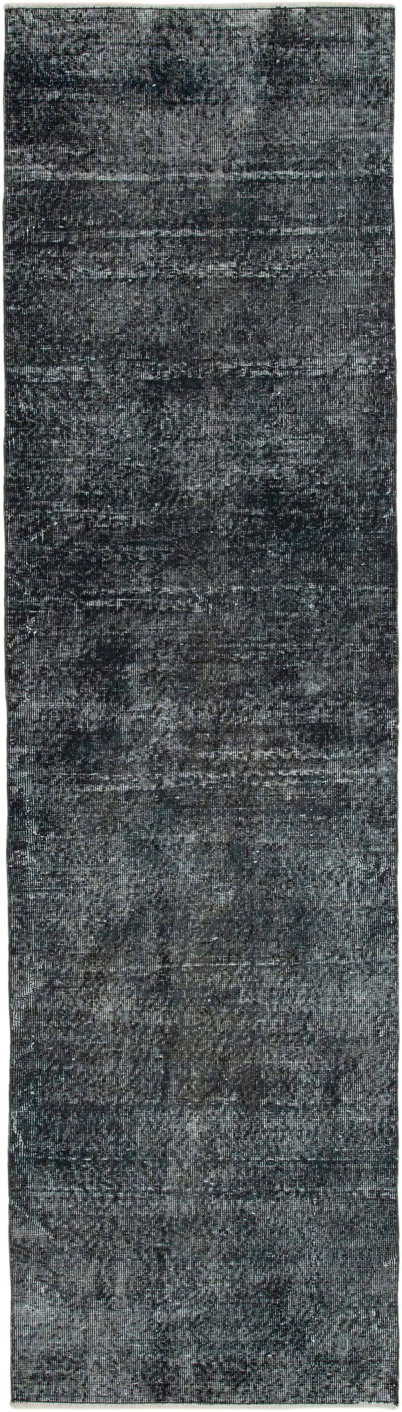 Gri Boyalı El Dokuma Vintage Halı Yolluk - 80 cm x 287 cm - K0050156