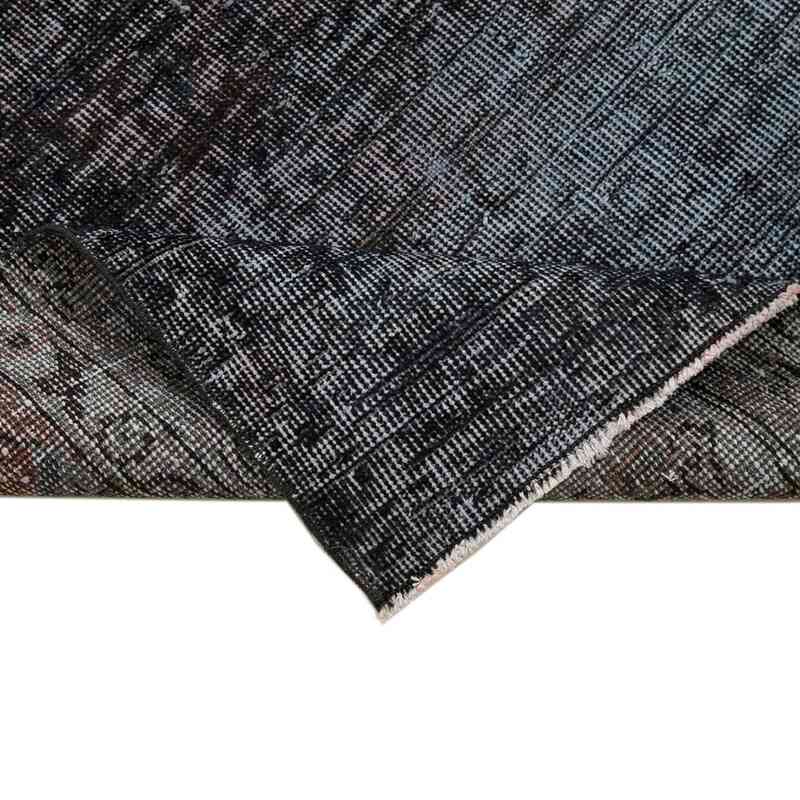Siyah Boyalı El Dokuma Vintage Halı Yolluk - 93 cm x 324 cm - K0050166