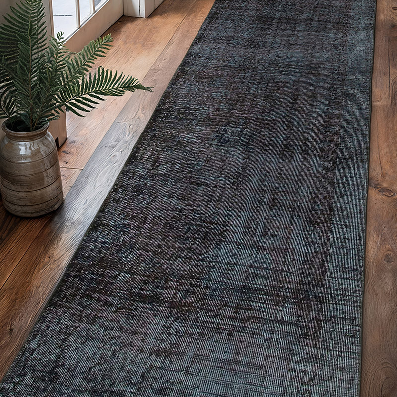 Over-dyed Turkish Vintage Runner Rug - 3' 1" x 10' 8" (37" x 128") - K0050166
