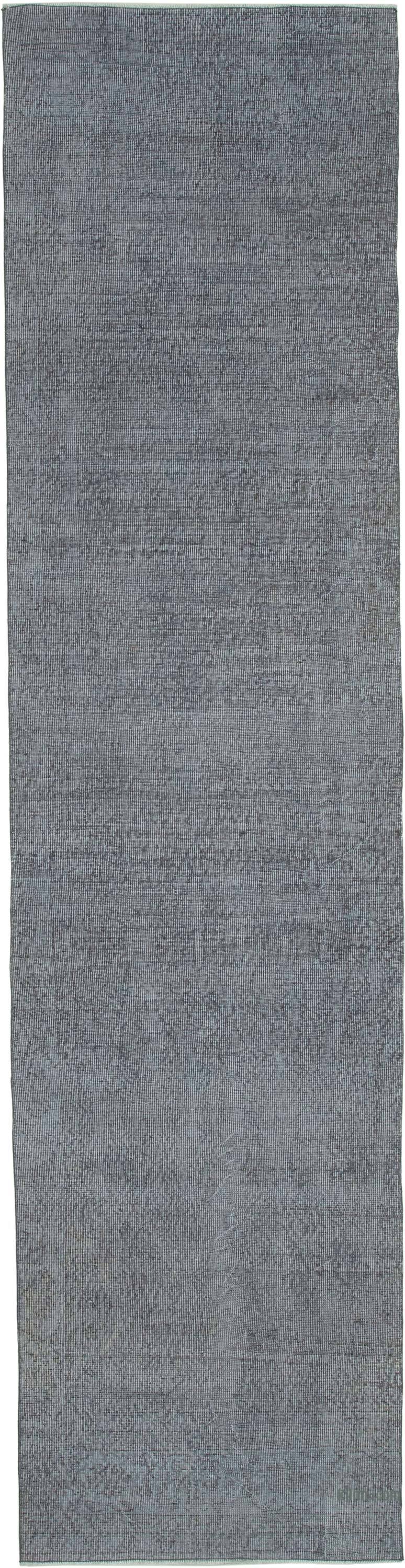 Gray Over-dyed Turkish Vintage Runner Rug - 3'  x 12'  (36" x 144") - K0050210