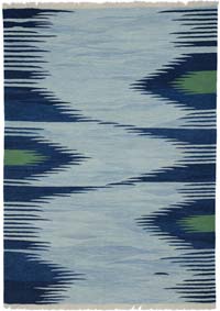 Blue New Handwoven Turkish Kilim Rug - 6'  x 8' 3" (72" x 99")