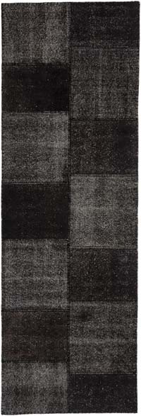 Patchwork Hand-Knotted Turkish Runner - 3' 3" x 9' 10" (39" x 118")