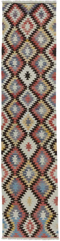 Multicolor New Handwoven Turkish Kilim Runner - 4' 6" x 19' 3" (54" x 231")