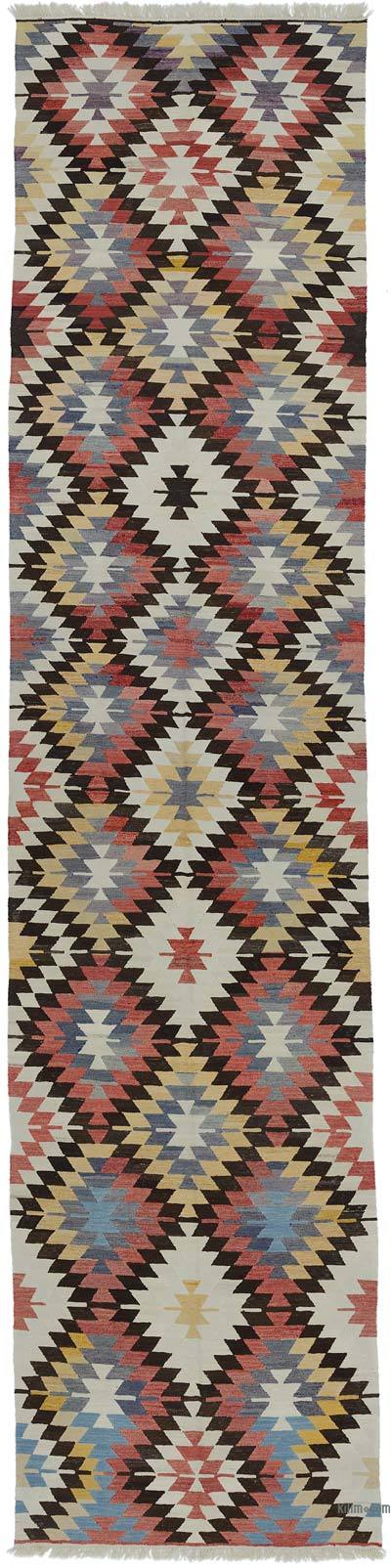 Çok Renkli Yeni Kök Boya El Dokuma Yolluk Kilim - 136 cm x 587 cm