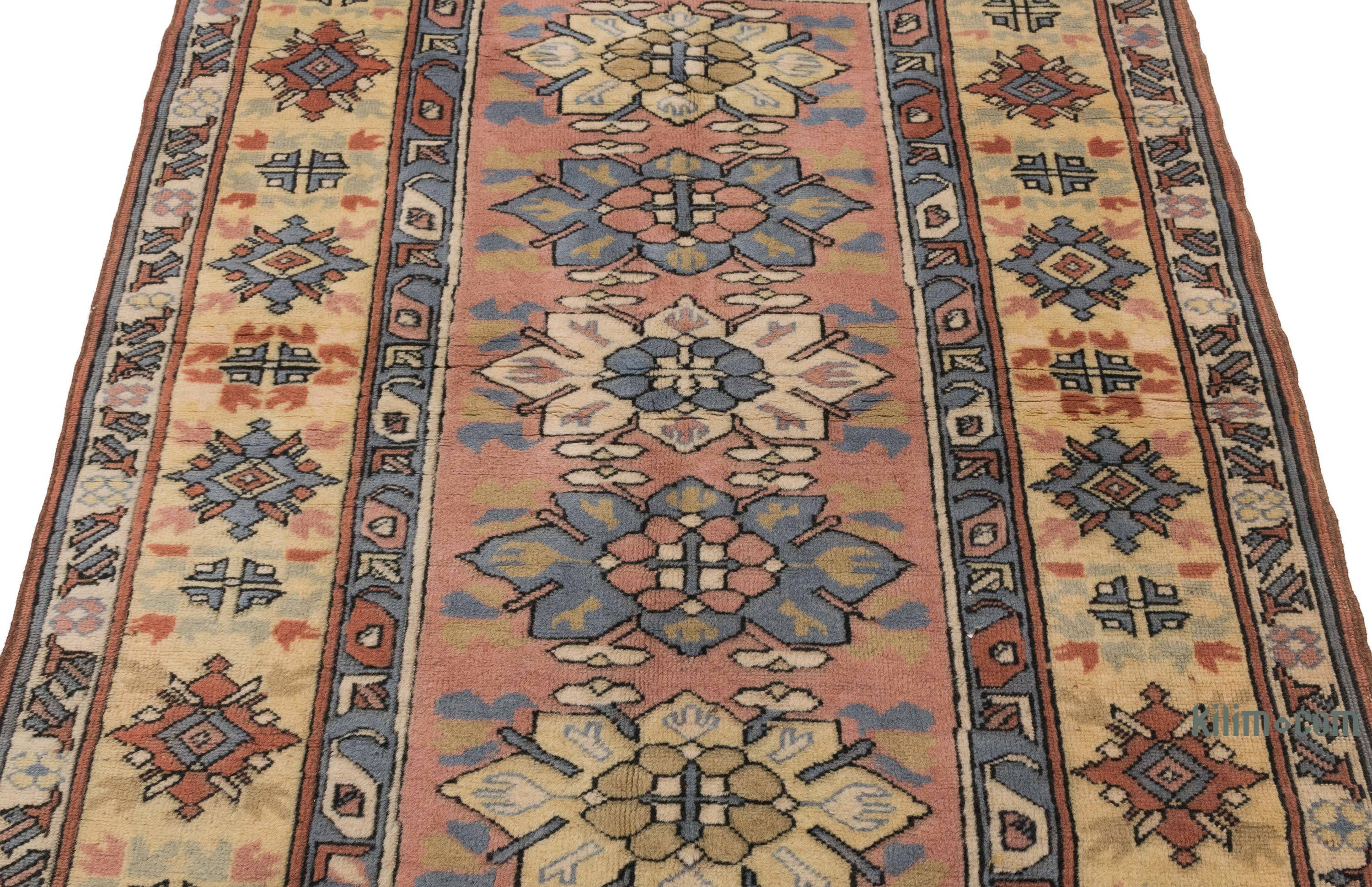 Vintage Turkish Hand-Knotted Rug - 4' x 5' 6