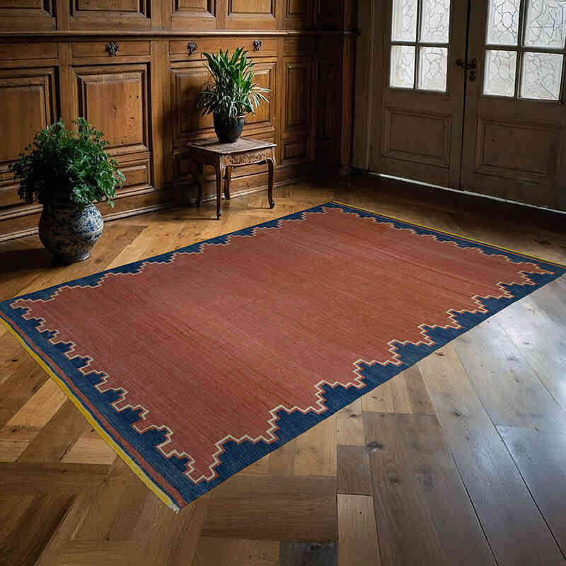 Rojo Alfombra Vintage Balikesir Kilim - 159 cm x 238 cm - K0050348