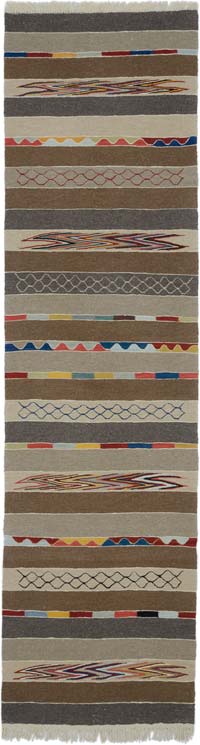 Kahverengi Yeni Kök Boya El Dokuma Yolluk Kilim