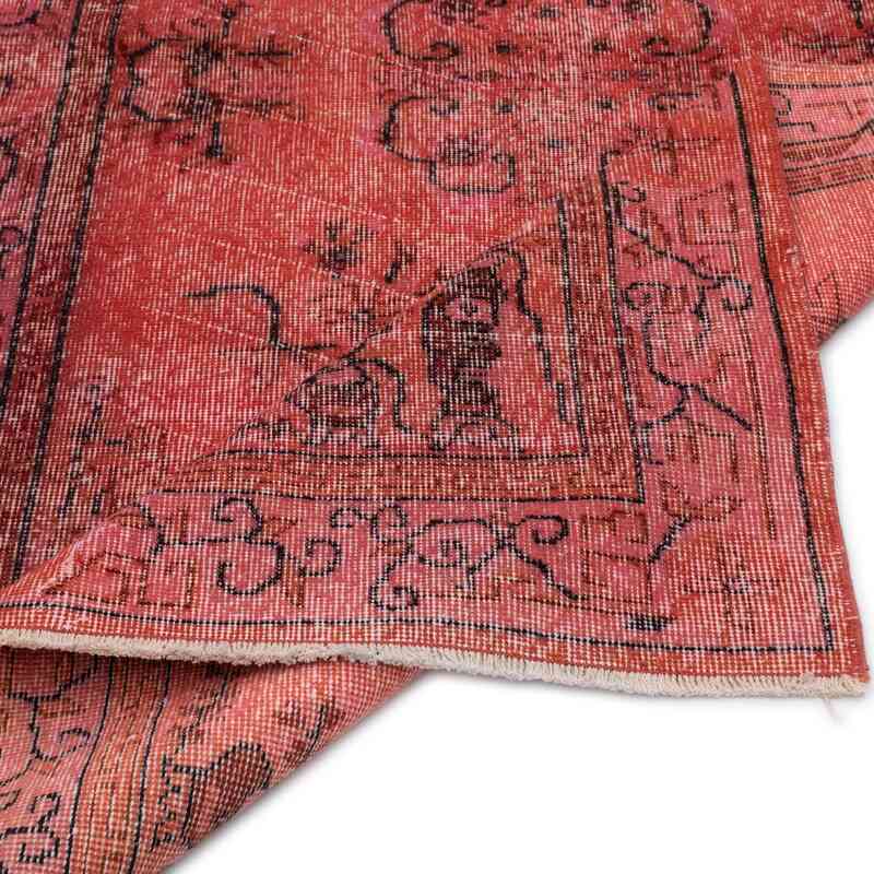 Red Over-dyed Turkish Vintage Rug - 3' 10" x 6' 11" (46 in. x 83 in.) - K0050387